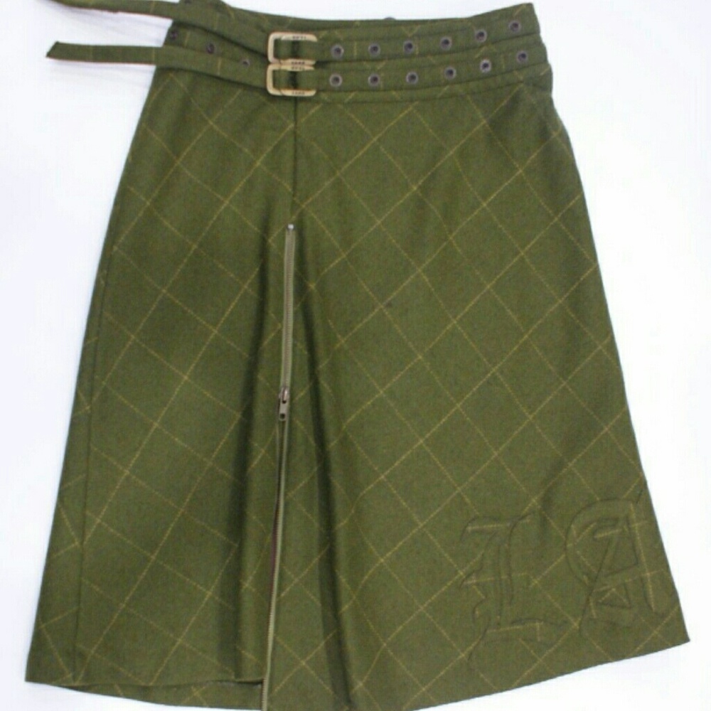 L.A.M.B. asymmetrical A line wool skirt